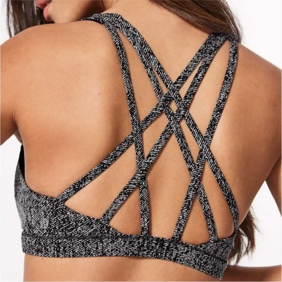 NEW Lululemon Free To Be Serene Bra-Power Luxtreme Irregular Denim Twill size 8 - Picture 2 of 7
